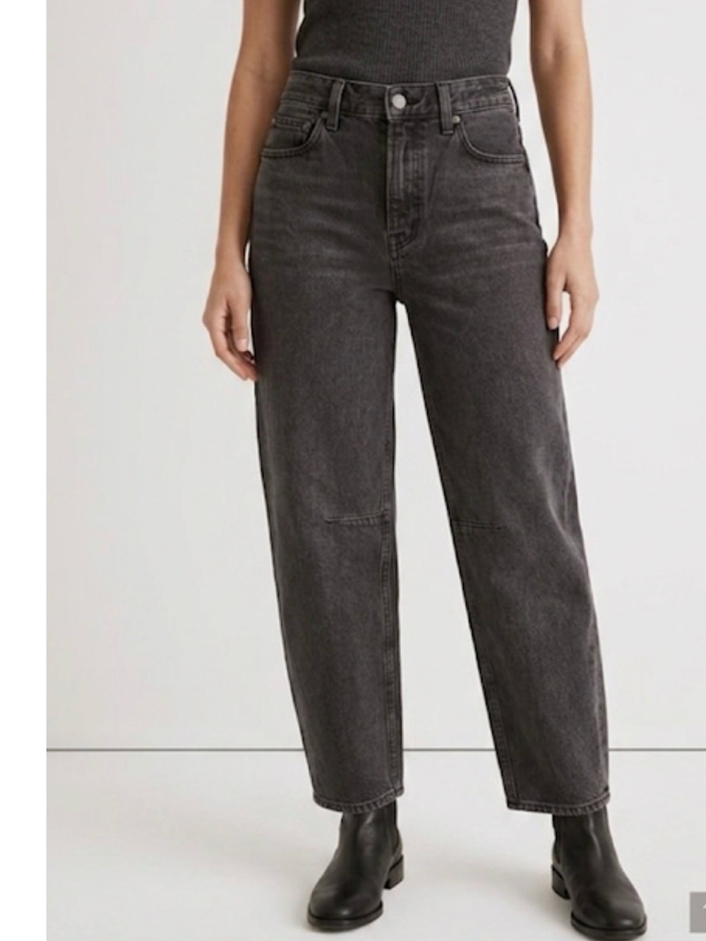 MadewellWomen’s  Black Washed The Dártelo Barrel Leg Jean Size 23 cotton 100%